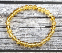 citrine jewelry bracelet gemstone stretch yellow 6mm 6 mm with sterling 925 silver golden 5