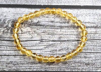 citrine jewelry bracelet gemstone stretch yellow 6mm 6 mm with sterling 925 silver golden 6