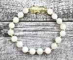 white bracelet anklet gemstone moonstone jewelry beaded 6mm 6 mm knotted for girl girl's women