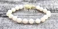 white bracelet anklet gemstone moonstone jewelry beaded 6mm 6 mm knotted for girl girl's women 4
