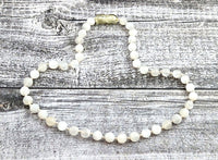 white necklace moonstone gemstone beaded knotted jewelry 6mm 6 mm beads knotted for women women's girl children 4