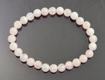 rose quartz pink stretch bracelet 6mm 6 mm for girl girl's women women's elastic band round beads beaded