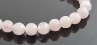 rose quartz pink stretch bracelet 6mm 6 mm for girl girl's women women's elastic band round beads beaded 3