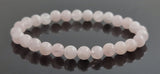 rose quartz pink stretch bracelet 6mm 6 mm for girl girl's women women's elastic band round beads beaded 4