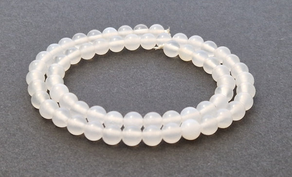 agate white beads strand strands bead beads 6mm 6 mm drilled natural