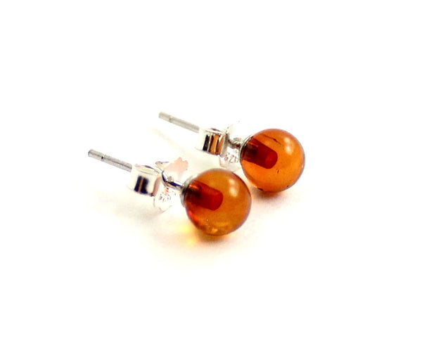 Stud, Amber, Studs, Silver, Cognac, 4 mm, 5 mm, tiny, small, Earrings 2