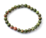 unakite green bracelet stretch jewelry gemstone 6mm 6 mm beaded for men men's women's women