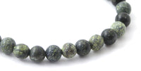 green lace stone bracelet stretch jewelry serpentine green beaded 6mm 6 mm elastic band for men men's 3
