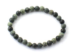 green lace stone bracelet stretch jewelry serpentine green beaded 6mm 6 mm elastic band for men men's