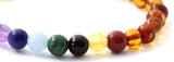 stretch, bracelets, gemstone, chakra, amber, cognac, baltic, polished, red jasper, amethyst, citrine, tiger eye, aquamarine 3