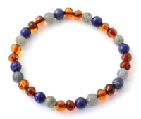 bracelets adult amber stretch wholesale in bulk sale cognac lapis lazuli blue labradorite gray 2