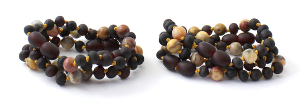 anklets bracelets crazy agate amber baltic raw cherry unpolished knotted teething wholesale black in bulk