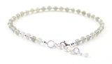 labradorite anklet jewelry with sterling silver 925 small beads 4 mm 4mm gray 3