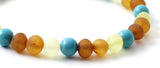bracelets stretch amber baltic raw unpolished mix multicolor turquoise green gemstone jewelry wholesale lot 3