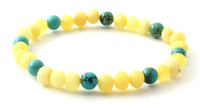 bracelet stretch turquoise amber baltic yellow milky butter gemstone adult for women women's men men's 4