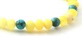 bracelet stretch turquoise amber baltic yellow milky butter gemstone adult for women women's men men's 3