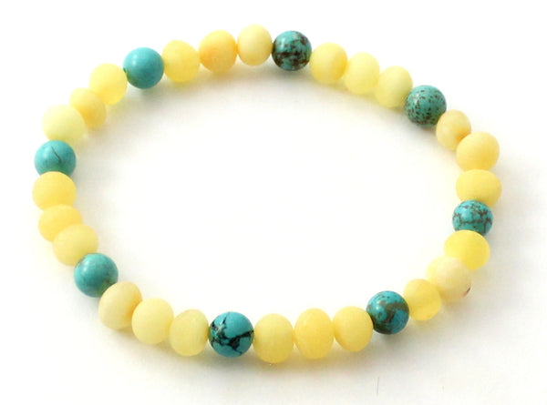 bracelet stretch turquoise amber baltic yellow milky butter gemstone adult for women women's men men's