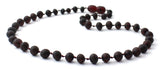 necklace amber raw cherry baltic black baroque round bead knotted unpolished for kids children jewelry 4
