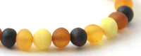 bracelet mix amber multicolor baltic raw unpolished stretch jewelry elastic band for men men's women women's adult 4