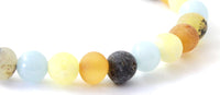 bracelet aquamarine jewelry amber raw unpolished baltic mix multicolor stretch blue gemstone beaded elastic band 3