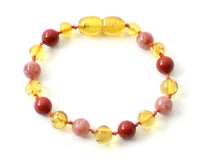 bracelets, amber, teething, red jasper, wholesale, suntone, in bulk, anklets, honey, golden, polished 9