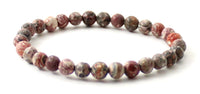 leopardskin jasper stretch bracelet jewelry pink beaded 6mm 6 mm for women women's beaded elastic band 4