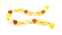 anklet bracelet multicolor amber raw unpolished mix baroque teething jewelry knotted natural 3