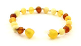 anklet bracelet multicolor amber raw unpolished mix baroque teething jewelry knotted natural 4