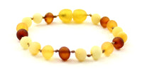 anklet bracelet multicolor amber raw unpolished mix baroque teething jewelry knotted natural 5
