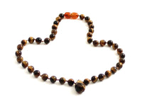 brown necklace tiger eye tiger's gemstone 6mm 6 mm jewelry beaded knotted for men men's boy boys 4