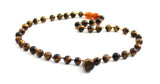 brown necklace tiger eye tiger's gemstone 6mm 6 mm jewelry beaded knotted for men men's boy boys 3