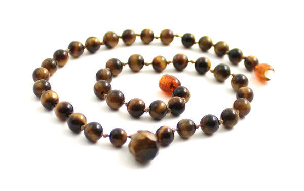 brown necklace tiger eye tiger's gemstone 6mm 6 mm jewelry beaded knotted for men men's boy boys