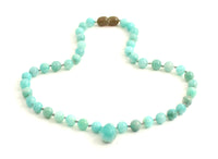 necklace green amazonite gemstone jewelry beaded 6mm 6 mm knotted with pendant in the middle 4