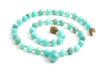 necklace green amazonite gemstone jewelry beaded 6mm 6 mm knotted with pendant in the middle