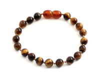 brown tiger eye tiger's jewelry anklet bracelet 6mm 6 mm beaded for men men's knotted