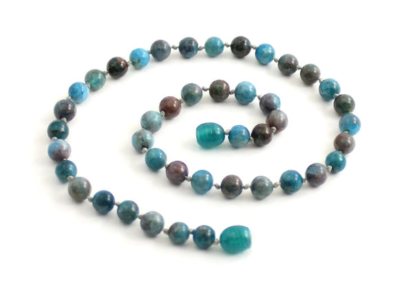 jewelry apatite necklace 6mm 6 mm beads blue knotted beaded for men men's boy boys
