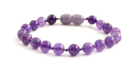 violet amethyst anklet bracelet jewelry beaded 6mm 6 mm knotted 5