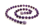 amethyst violet purple necklace beaded knotted 6mm 6 mm beads jewelry round for girl boy 