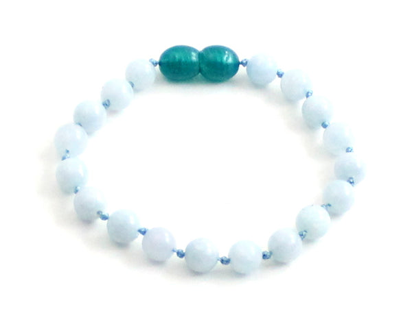 anklet bracelet aquamarine blue jewelry knotted 6mm 6 mm for boy boys 