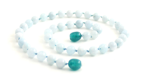 necklace aquamarine jewelry blue gemstone 6mm 6 mm knotted beaded for men men's boy boys