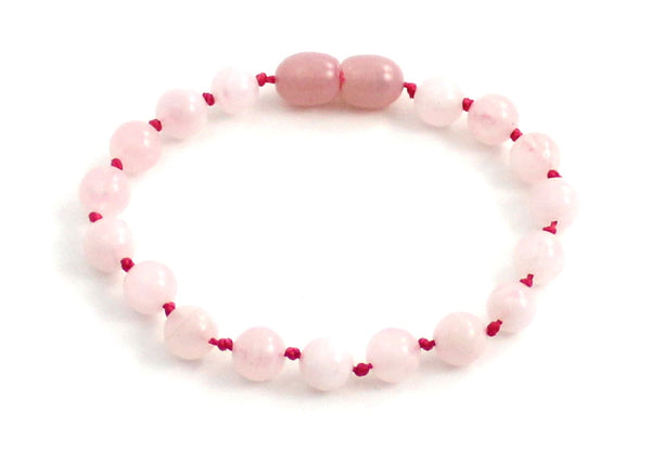 anklet rose quartz bracelet pink jewelry knotted 6mm 6 mm beaded for girl girl's