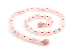 necklace rose quartz jewelry pink knotted beaded 6mm 6 mm for girl girl's women women's