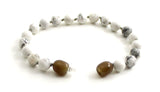 bracelet white howlite anklet knotted jewelry gemstone 6mm 6 mm beaded white 4