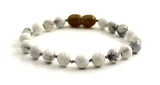 bracelet white howlite anklet knotted jewelry gemstone 6mm 6 mm beaded white 5