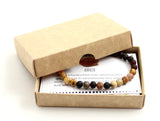 cherry amber black stretch bracelet for men women jewelry with gemstones crazy agate 7
