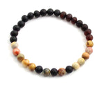 cherry amber black stretch bracelet for men women jewelry with gemstones crazy agate