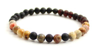 cherry amber black stretch bracelet for men women jewelry with gemstones crazy agate 9