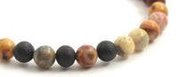 cherry amber black stretch bracelet for men women jewelry with gemstones crazy agate 8