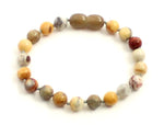 multicolor anklet crazy agate bracelet gemstone 6mm 6 mm jewelry beaded knotted