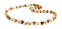 necklace crazy agate multicolor jewelry gemstone 6mm 6 mm beaded knotted 3